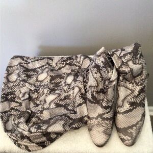 Snakeskin Print Clutch and Boots Set